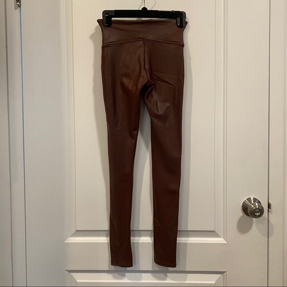 Spanx Faux Leather Leggings in Color Mahogany - Picture 6 of 6